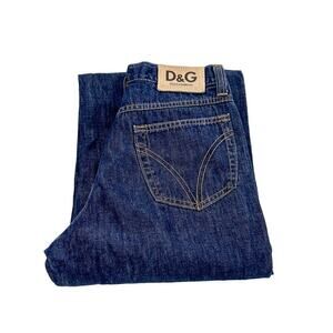 Dolce & Gabbana Wide Leg Denim Jeans Button Fly Dark Wash Size 27